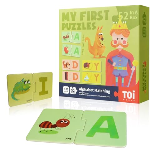 Image of TOI 6 Packs Large Piece Toddler Jigsaw Puzzles for Kids Ages 2-4 - Alphabet