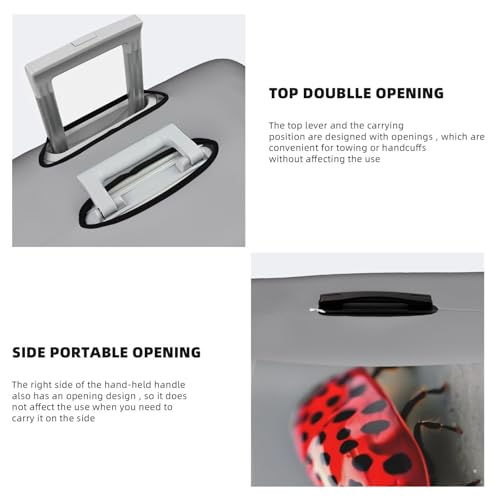 Red Ladybug print Luggage cover, suitcase protector, elasticated protective sleeve, fits 18-32 inch suitcases4