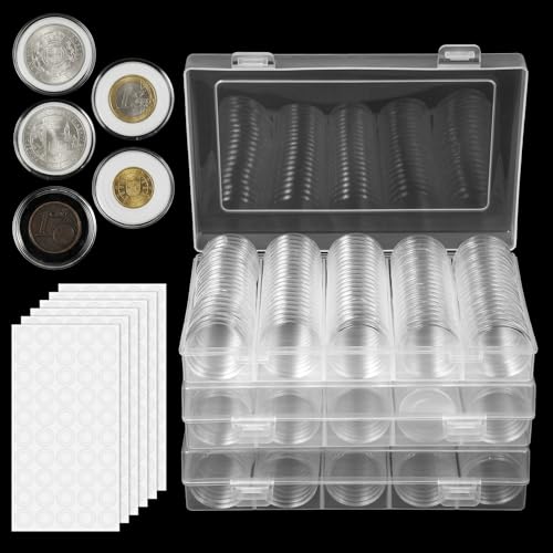 Set de 300 cápsulas para monedas con caja y espuma miniatura 1