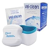 Val-Clean Sachets & Denture Bath - 12 Sachets 1 Years Supply Valplast Flexible Denture Cleaner (Blue)