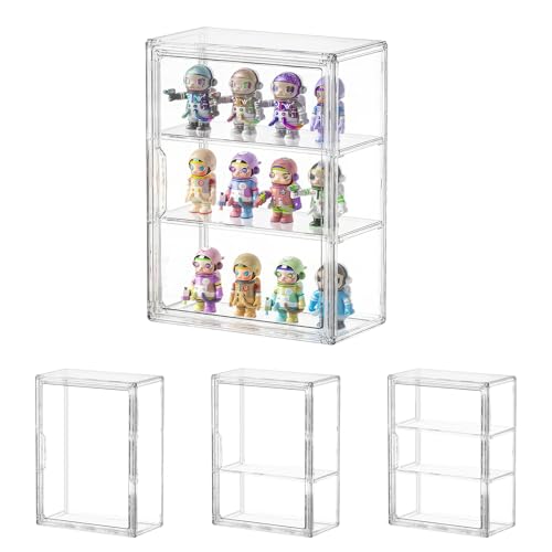 Acrylic Display Case for Collectibles, Display Case, Showcase, Display Case, 36 x 13 x 27 cm, 2 Tier Shelves, Dustproof Display Case for Figures, Miniatures, Dolls, Stackable, Modular Design Acrylic Display Case for Collectibles, Display Case, Showcase, Display Case, 36 x 13 x 27 cm, 2 Tier Shelves, Dustproof Display Case for Figures, Miniatures, Dolls, Stackable, Modular Design