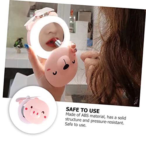 Fomiyes 1Set Vanity Mirror Portable Led Mirror Portable Vanity Mirror Mini Hand Held Fan Handheld Compact Mirror Usb Charging Fan Multifunctional Fan Small Fan For Travel Personal Fan Fold #TOP7