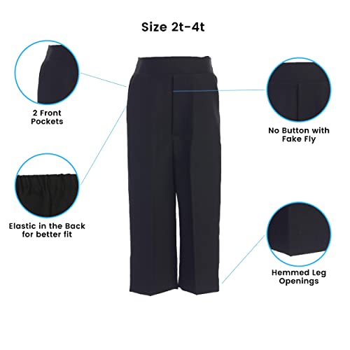 Black Dress Pants for Boys - Baby Boy Dress Pants - Toddler Boy Dress Pants - Kids Uniform Husky Suit Pants & Slacks3