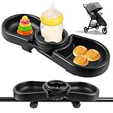 OGNWFUNK Snack Tray Compatible with Baby Jogger City Mini GT2 – BPA-Free 3-in-1 Stroller Snack Tray Attachment with Deep Cup Holders, Easy Installation, Fits Inward-Curved Handlebars