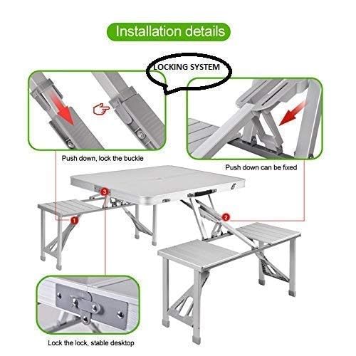 Image of Picnic-Table-Heavy-Duty-Aluminium-Portable-Folding-Camp-Suitcase-Picnic-Table-and-4-Chairs-Set-with-Umbrella (a6)