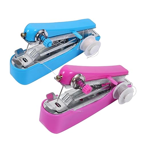 SHINEOFI 2piezas Maquina De Coser Manual Para Principiantes y Profesionales Para Ropa Seda Vaqueros Cortinas Manualidades SHINEOFI 2piezas Maquina De Coser Manual Para Principiantes y Profesionales Para Ropa Seda Vaqueros Cortinas Manualidades