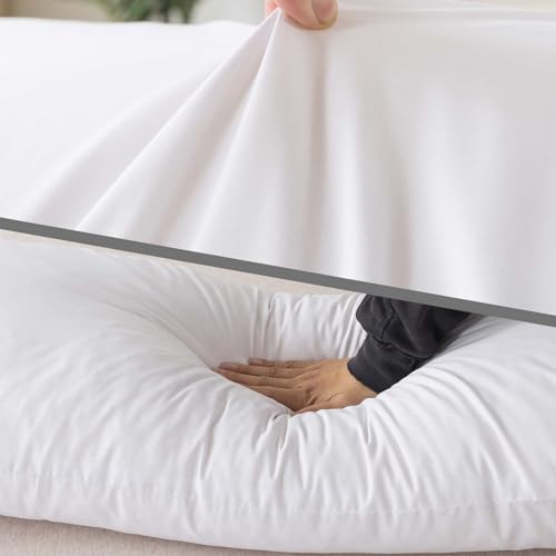 WhatsBedding Memory Foam Body Pillow with Breathable Zippered Cotton Cover, Full Body Pillow for Adults, Long Pillow for Sleeping, Firm Pillow Fluffy Supportive, Pure White