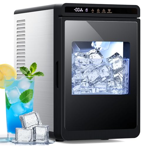 Image of Antarctic Star Clear Ice Cube Makers, 9 Pcs 1.6 inch Large Clear Ice Cubes /Hour, 24H Timer, Self-Cleaning, 5 Ice Cube Sizes for Cocktails, Whiskey & Bourbon, Perfect for Home bar, Kitchen & Party