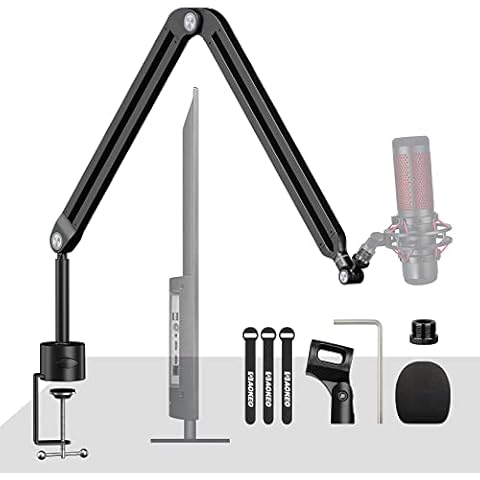 Aokeo Microphone Stand Desk Adjustable Compact Microphone Suspension Boom Scissor Arm Stand For Blue Yeti,Blue Snowball iCE, Professional Streaming, Voice-Over, Recording, Games Cover
