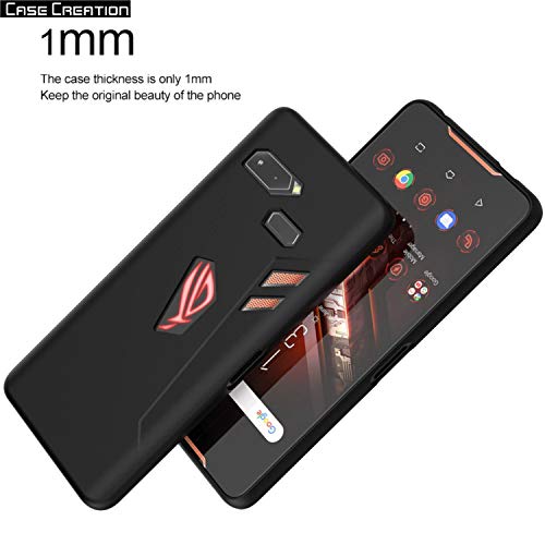 Image of Case Creation for Asus ROG Phone II (ZS660KL) 2019 Back case, ASUS ROG Phone II Slim Flexible Smart Look case with 360 Camera All Angle Protection (Pure Black)