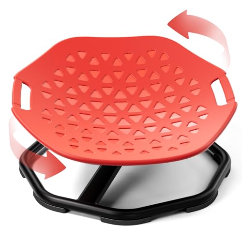 KidBloom Silla Sensorial Giratoria para Niños con Autismo, Juguete Sensorial 360° para Mejorar el Equilibrio (Rojo)