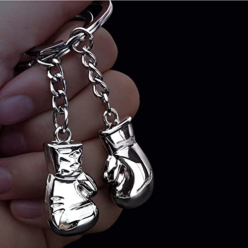 Portachiavi da boxe, guantoni da boxe, ciondolo color argento