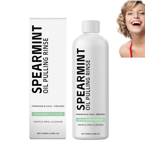Enjuague bucal con aceite blanco, con aceite de menta, limpieza profunda, suave y eficaz, ideal para dientes y encías