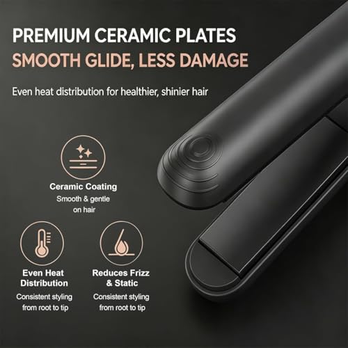 Plancha de pelo cerámica de titanio con LCD y voltaje dual miniatura 3