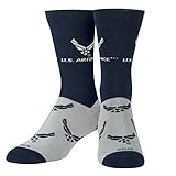 Cool Socks Novelty Crew Socks Women's US Air Force, Graphic Print, Large