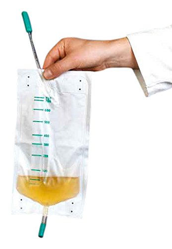 DCT 2920644 - Bolsa para la orina (10 unidades, no estéril, entrada lateral, tubo de 10 cm, 750 ml)