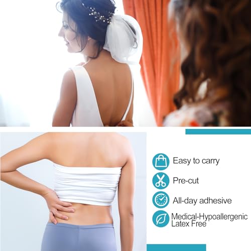 Image of Geiserailie 30 Pcs Tummy Tape Precut Kinesiology Elastic Belly Tape for Tummy Lift Leg Back Fat Lift Body Stoma Backless Dresses Wedding Pregnancy