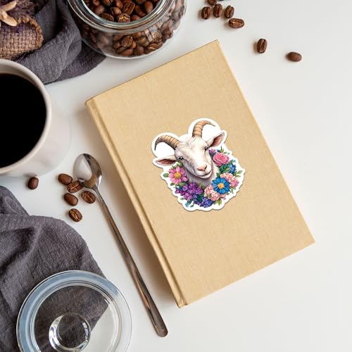 Image of Goat Sticker 8 Pcs (Large Size) Vinyl Stickers Laptop Waterproof Decal for Car Bumper Water Bottle Notebook Luggage Window Funny Party Birthday Decorations - Size 4 Inches