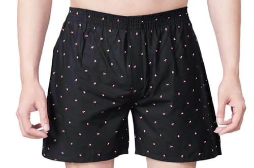 Image of Men's Cotton Printed Regular Fit Boxer Shorts | Soft & Breathable Innerwear | Comfortable Boxers | Lightweight & Stylish Nightwear