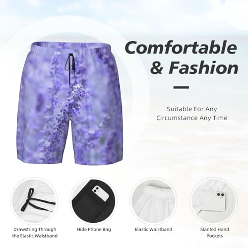 Maillot de bain violet homme avec doublure compression short de plage séchage rapide