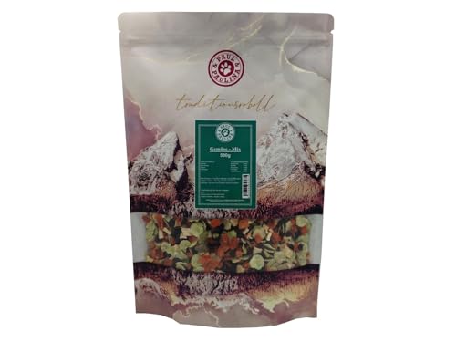 Paul & Paulina Gemüse- Flocken Mix 500g Gemüsemix I Einzelfuttermittel für Hunde und Katzen I Karotten, Erbsen, Pastinake und Rote Beete