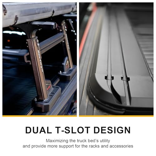 Image of ONINE Low Profile Pull-Lock-Go Retractable Tonneau Cover Custom fit 2019-2026 Chevy Silverado 1500 5.8ft Truck Bed (69.9 inch), Dual T-Slot Design Compatible for Roof Racks and Crossbars