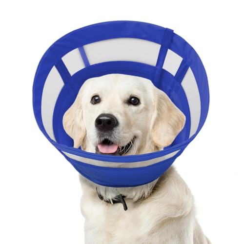 Image of ASENKU Dog Cone Collar, Soft Adjustable Cone for Dogs to Stop Licking, Lightweight Recovery Dog Cone After Surgery, Pet E-Collar for Small, Medium & Large Dogs(Blue, XL)