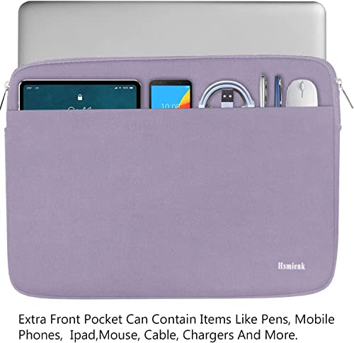 Image of Laptop Sleeve 14 inch, Durable Shockproof Protective Notebook Cover Bag with Accessory Pocket, Carrying Laptop Sleeve Compatible for MacBook HP Lenovo Dell Asus Acer, Lilac Colour