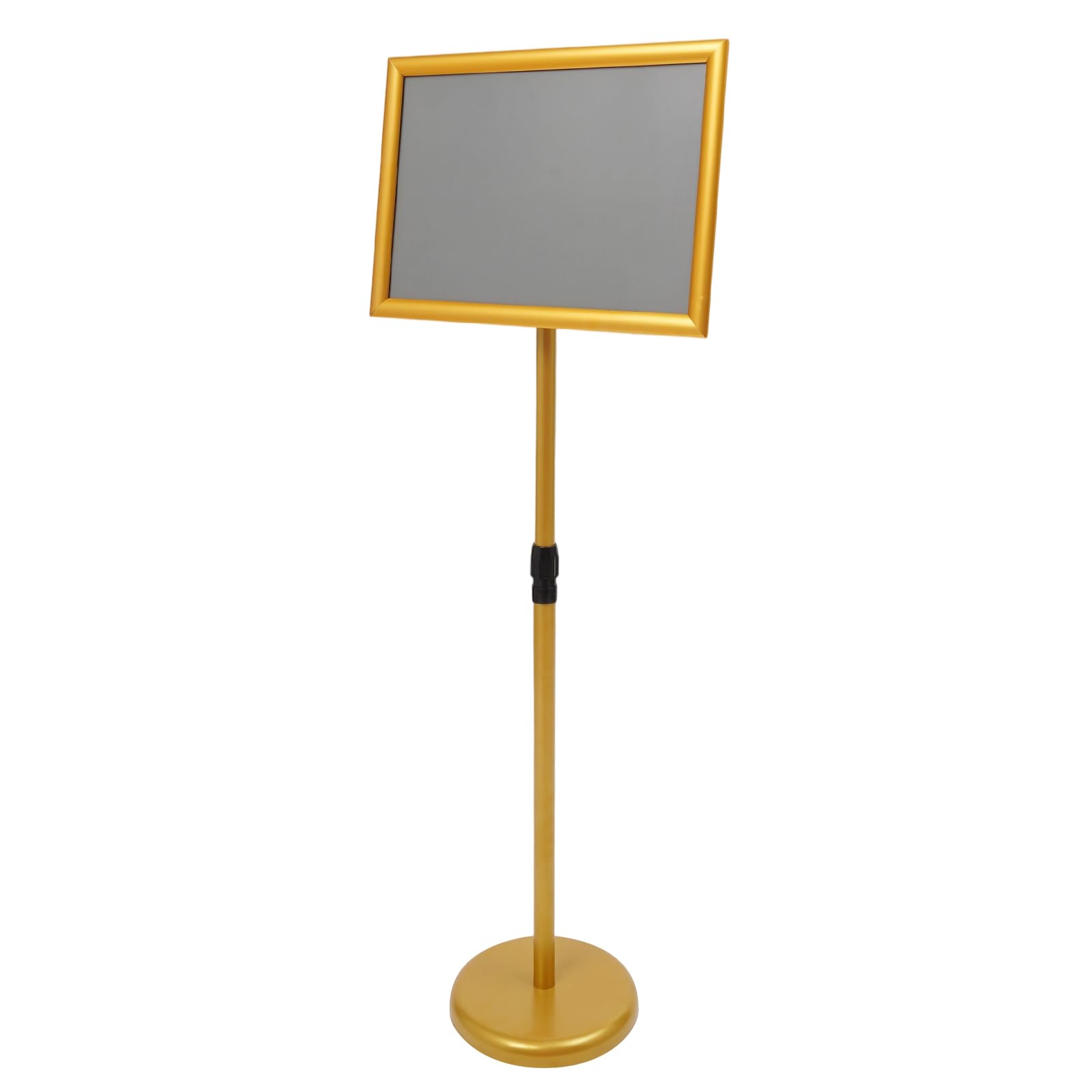 Infoständer A3, Gold - Soporte para carteles con base estable, altura regulable, soporte para información, expositores, soporte publicitario, soporte para póster