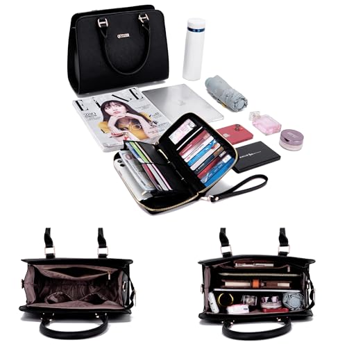 Image of Qiyuer Satchel Purses For Women Handbag And Wallet Set Tote Bag | Premium Vegan Leather,Matching Wallet,RFID Blocking,Work,Casual