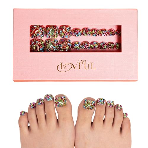 LOVFUL Press on Toenails Precious | 20 PCS Free Size