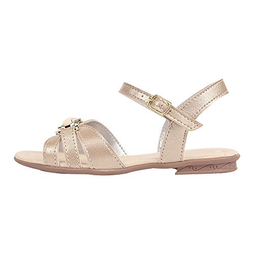 Sandália Infantil Menina Fivela Tiras Dourada