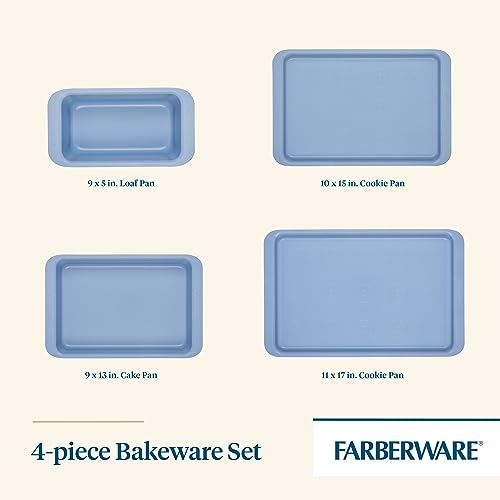 Farberware-Easy-Solutions-Nonstick-BakewareBaking-Set-Includes-Cookie-Pans-Loaf-Pan-and-Cake-Pan-4-Piece-Blue Farberware Easy Solutions Nonstick BakewareBaking Set Includes Cookie Pans Loaf Pan and Cake Pan 4 Piece Blue