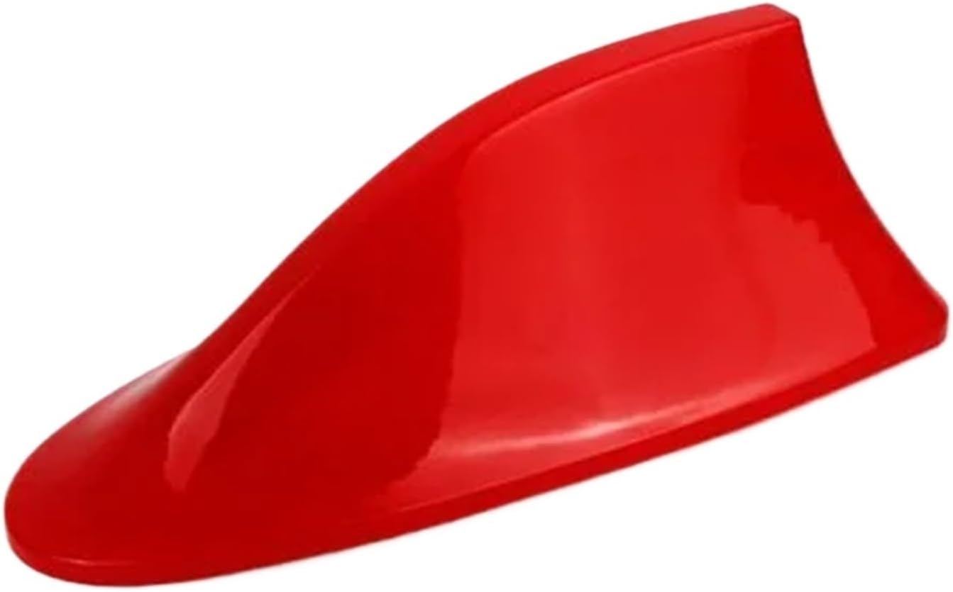 Universal Car Roof Shark Fin Decorative Aerial Antenna Cover Sticker Base Roof Carbon Fiber Style Compatible for BMW/Honda/Toyota Exterior Decorative Antenna Base Cover(Red)