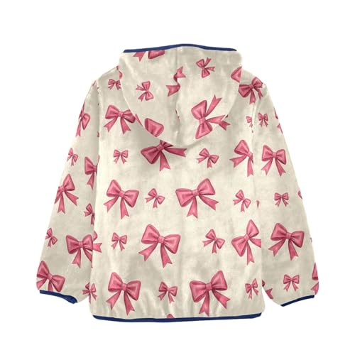 CHIFIGNO Bows Beige Toddler Snow Jacket, Kids Zip up Jacket Soft for Fall Winter Spring 3T2