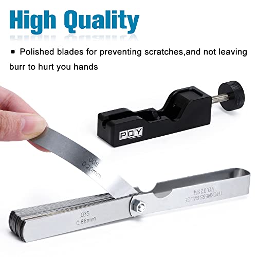 Image of Universal Spark Plug Gap Tool with 32 Blades Steel Feeler Gauge, Spark Plug Gapper Gapping Tool Adjuster for Most 10mm 12mm 14mm 16mm Sparkplug Black