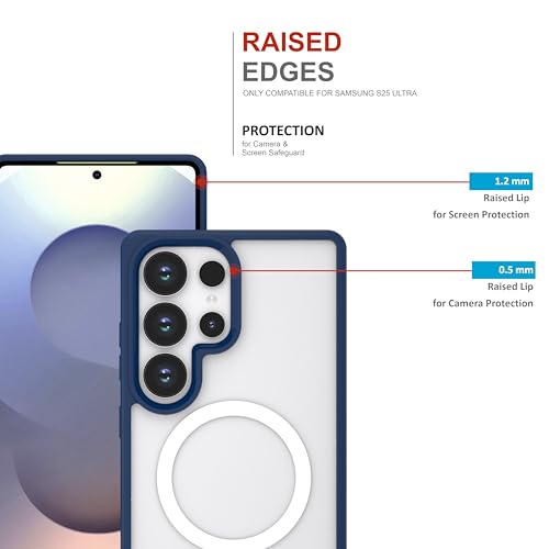 Image of Case for Samsung Galaxy S25 Ultra with Mag-Safe, [Anti-Yellowing Technology] [Military Grade Drop Protection] Shockproof Slim Hybrid Phone Case for Samsung Galaxy S25 Ultra 5G - Indigo Blue