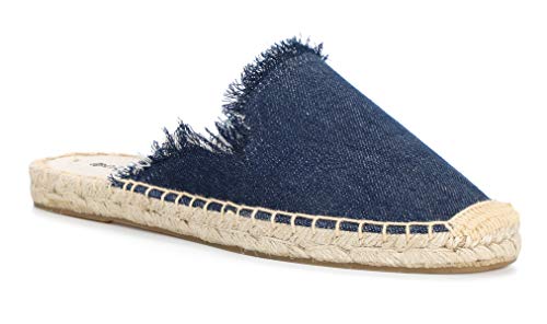 Image of Women's Simple Mule Breathable Flat Espadrilles Shoes, Pure Color Mules
