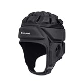 BESPORTBLE Gepolsterte Kopfbedeckung Rugby Helm Fußball Scrum Cap Fußball Kopfschutz Schutzausrüstung für Erwachsene Groß Schwarz