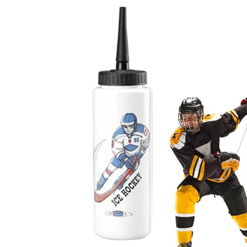 Generico Botella de hockey | Botella de agua deportiva con punta extendida de 1 litro de gran capacidad para fútbol juvenil, equipo deportivo con punta extendida para senderismo, fitness, ciclismo