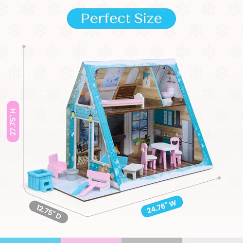 Delta Children Ski Chalet A-Frame Dollhouse - Includes 15 Accessories - Fits 12-inch Dolls - Pretend Play Dream Gift for Ages 3+ - image 6