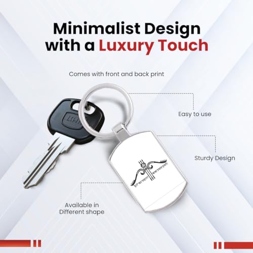 Image of Stylish Metal Keychains with Permanent Glossy Print - Inspirational Quotes & Spiritual Designs - Perfect Key chains for loved ones, Personal Use, Gifts & Return Gifts