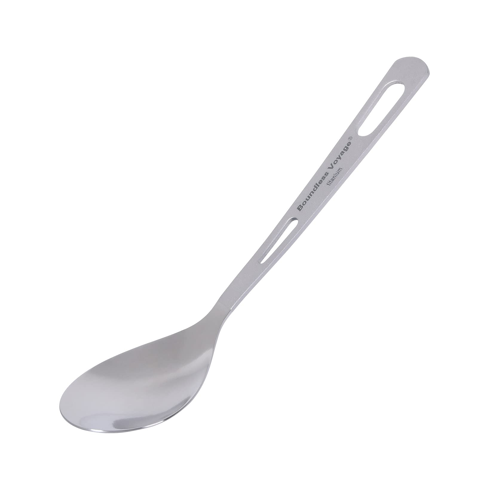 iBasingo 16cm Titanium Dinner Spoon Ultralight Cutlery Travel Backpacking Hiking Camping Portable Tableware Indoor Outdoor Durable Flatware Ti1041T — image 1