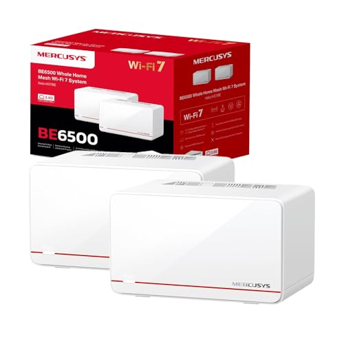 Mercusys TP-Link Halo H37BE Mesh Wi-Fi 7 BE6500Mbps Dual-Band, 2 Porte WAN/LAN di 2.5G, 1 Porta Gigabit WAN/LAN, Coperti fino a 460m2, 4K-QAM, MLO, Multi-RUs, OFDMA, Controllo da APP, WPA3-SAE, 2pz