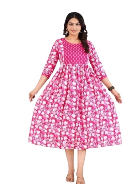 jalther Women's Comfortable Maternity Feeding Rayon Anarkali Kurta Dress with Both Side Zippers | Pre and Post-Pregnancy & Nursing Mom Dress-picture-21