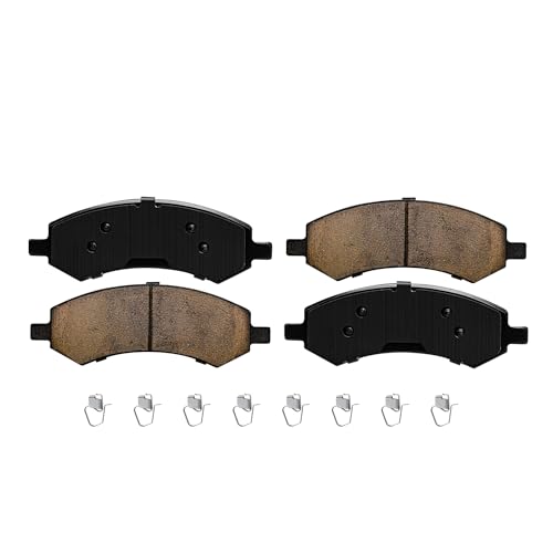 Image of Detroit Axle - Front Brake Pads for Dodge Ram 1500 Durango Dakota Ram 1500 Classic Chrysler Aspen Mitsubishi Raider, Ceramic Brake Pads w /Hardware Replacement