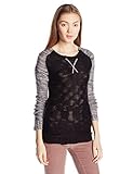 Planet Gold Juniors' Raglan-Sleeve Marled Sweater