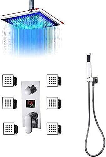 Système de douche numérique LED encastré avec 6 jets de massage muraux