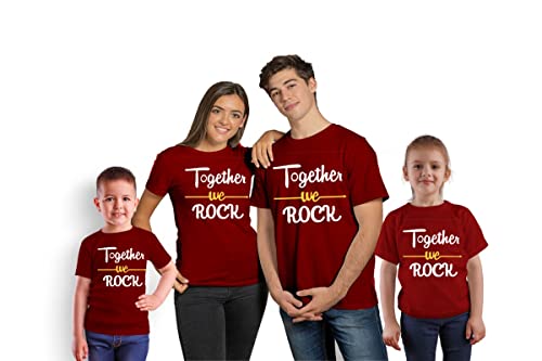 Image of Feel Good Together We Rock Family Printed Round Neck Cotton Tshirt
