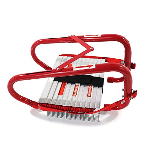 Sharewin Portable Fire Ladder 2 Story Emergency Escape Ladder 15 Ft With Wide Steps V Center Support thumb #6